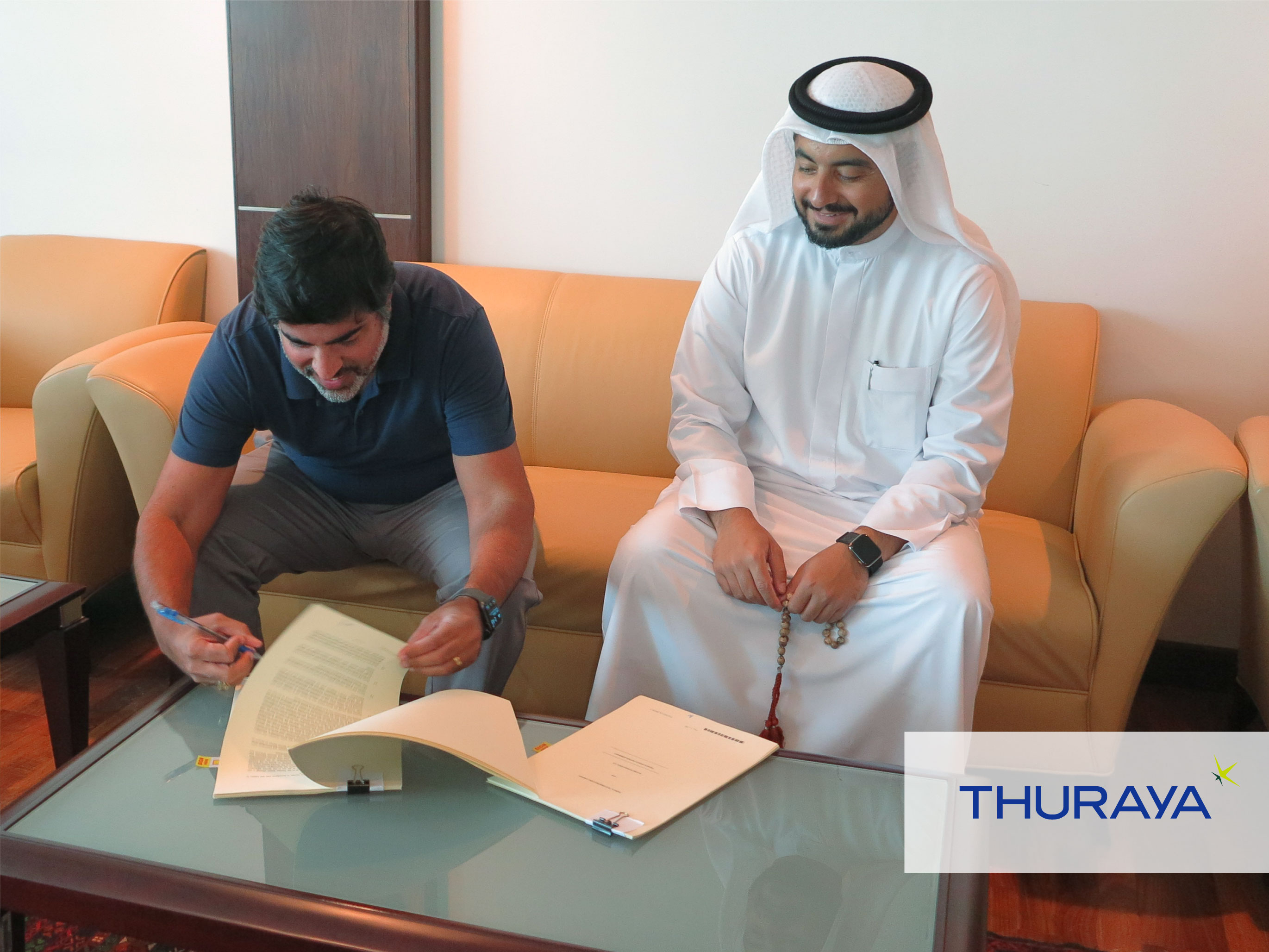 Thuraya CEO Ali Al Hashemi with Elcome Executive Director Jimmy Grewal