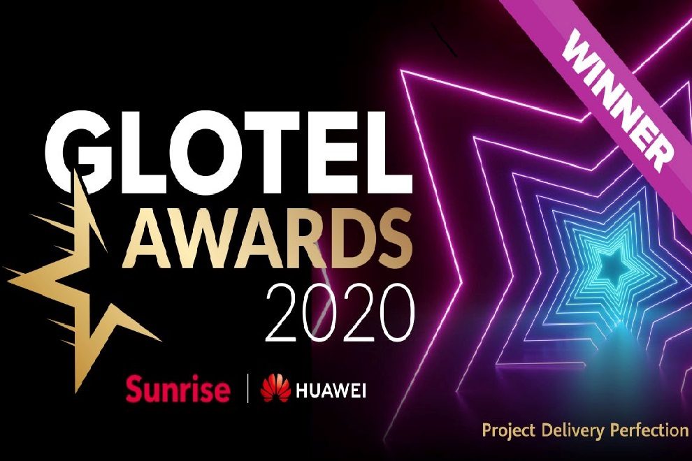 Huawei and Sunrise won the 2020 GLOTEL Project Delivery Perfection Award for the 5G network optimization project