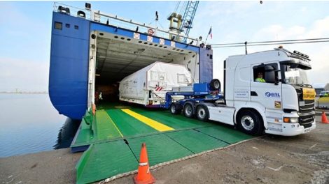 New-generation satellite EUTELSAT KONNECT VHTS built by Thales Alenia Space heading to Kourou launch site