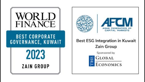 Zain wins two ‘Best Corporate Governance in Kuwait’ awards from World Finance and the Arab Federation of Capital Markets