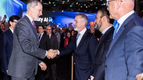 King Felipe visits Telefónica stand at MWC25