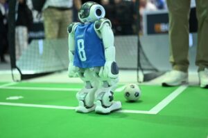 Robots seen playing football at GITEX