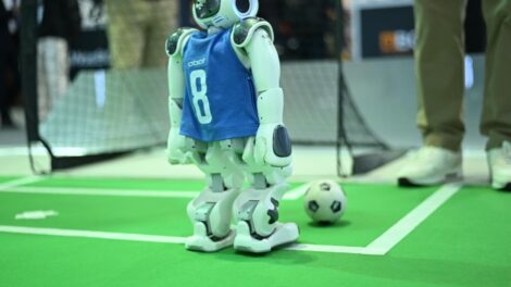 Robots seen playing football at GITEX